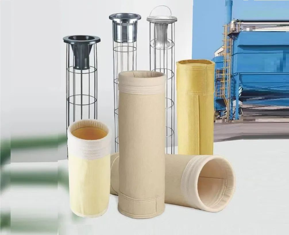 Filter bags and cages for coal and biomass boiler baghouse dust collectors