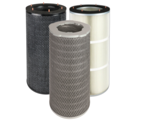Flame retardant anti-static filter element for industrial dust collection systems